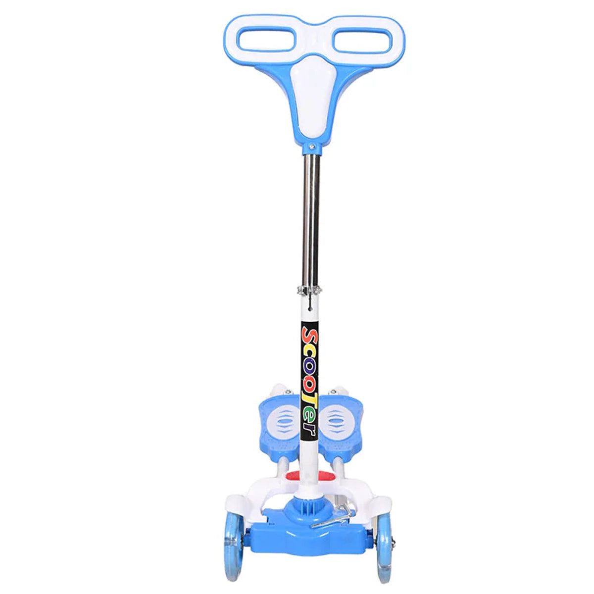 Scooter Tijera 4 Ruedas Niños Monopatín Divertido Celeste