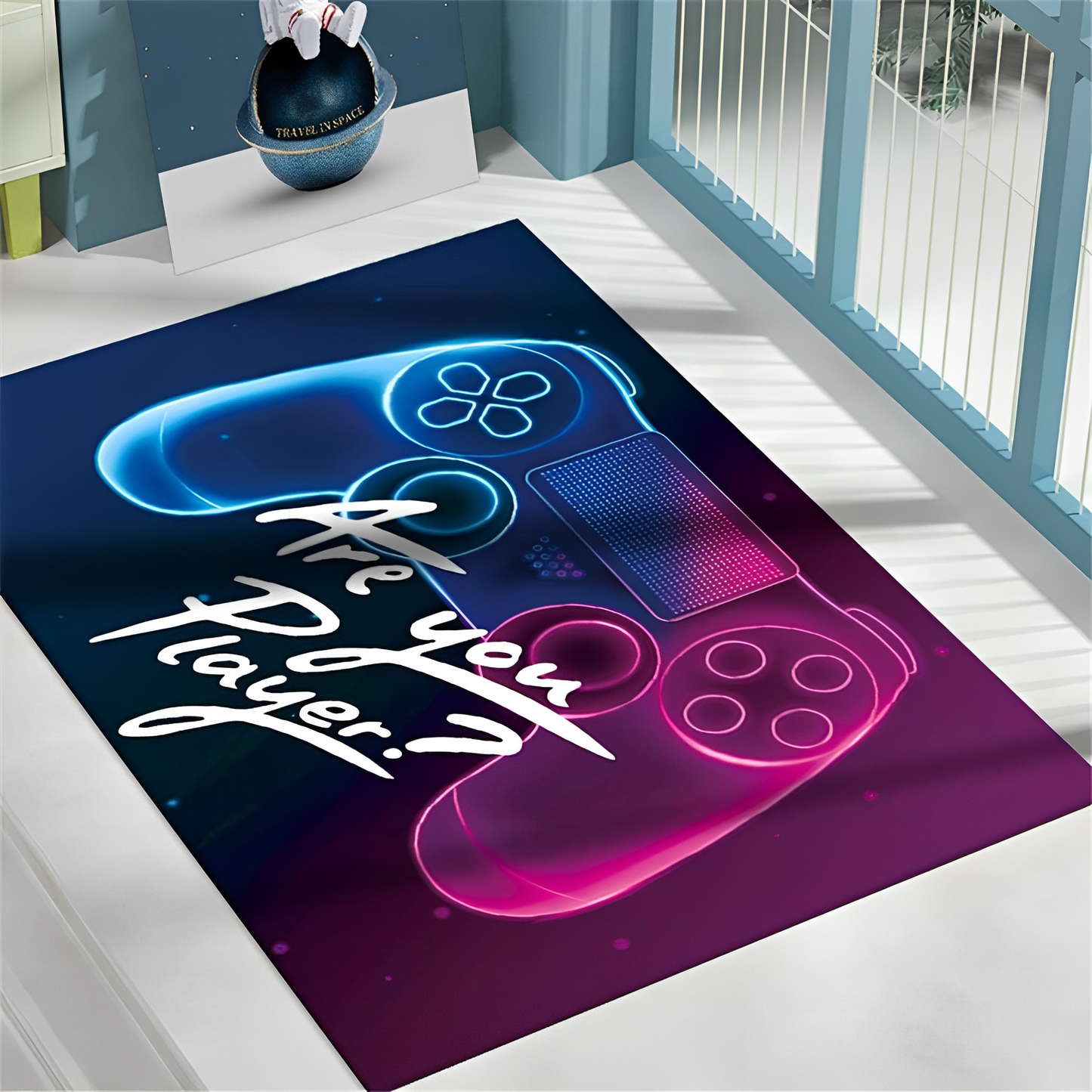 Alfombra Gamer 200x150 Decoración 3D Antideslizante