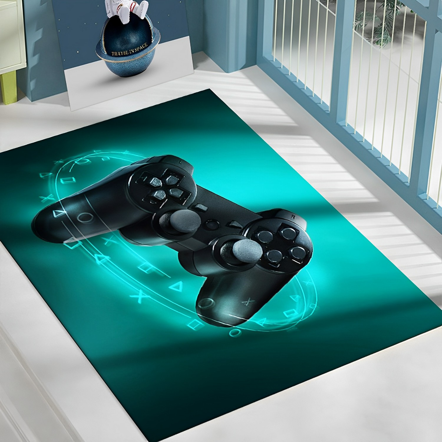 Alfombra Gamer 200x150 Decoración 3D Antideslizante