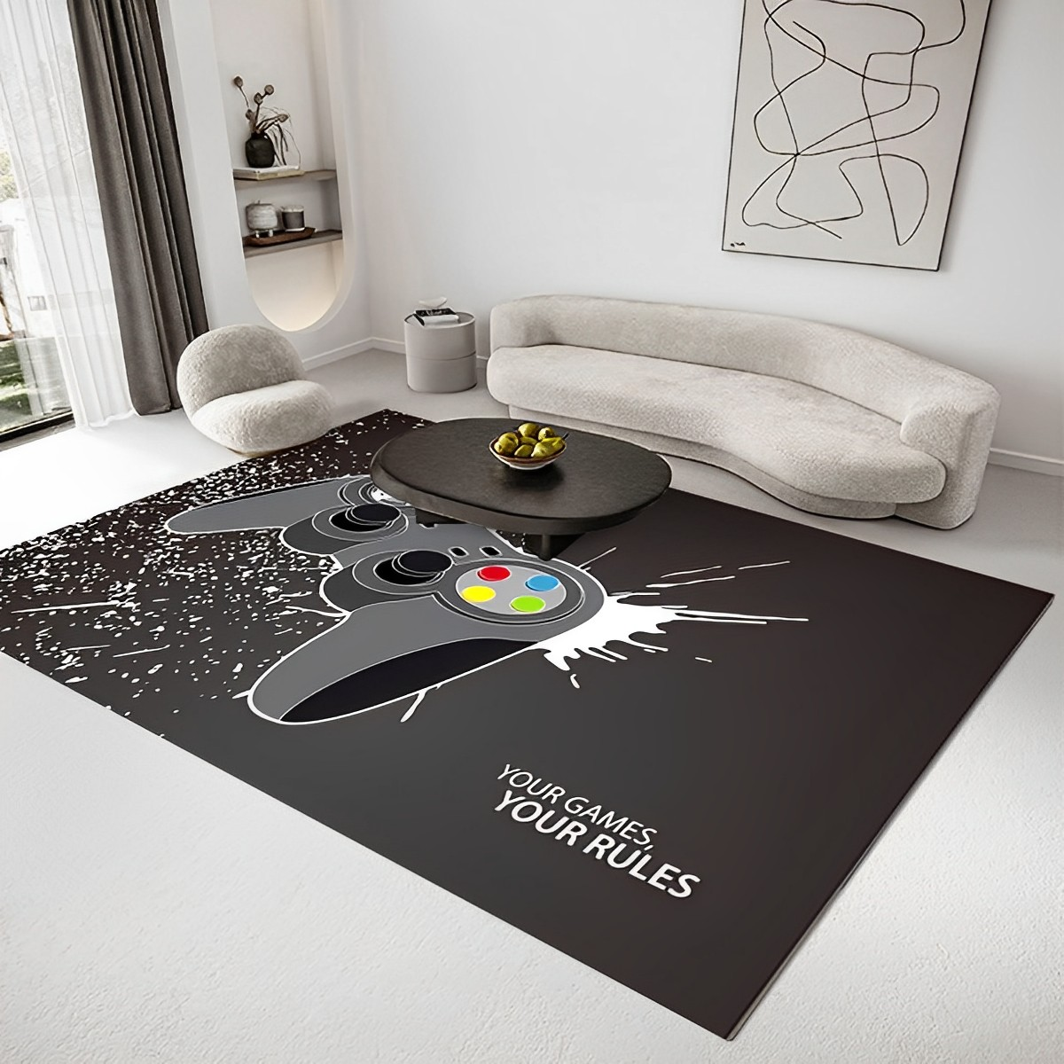 Alfombra Gamer 200x150 Decoración 3D Antideslizante