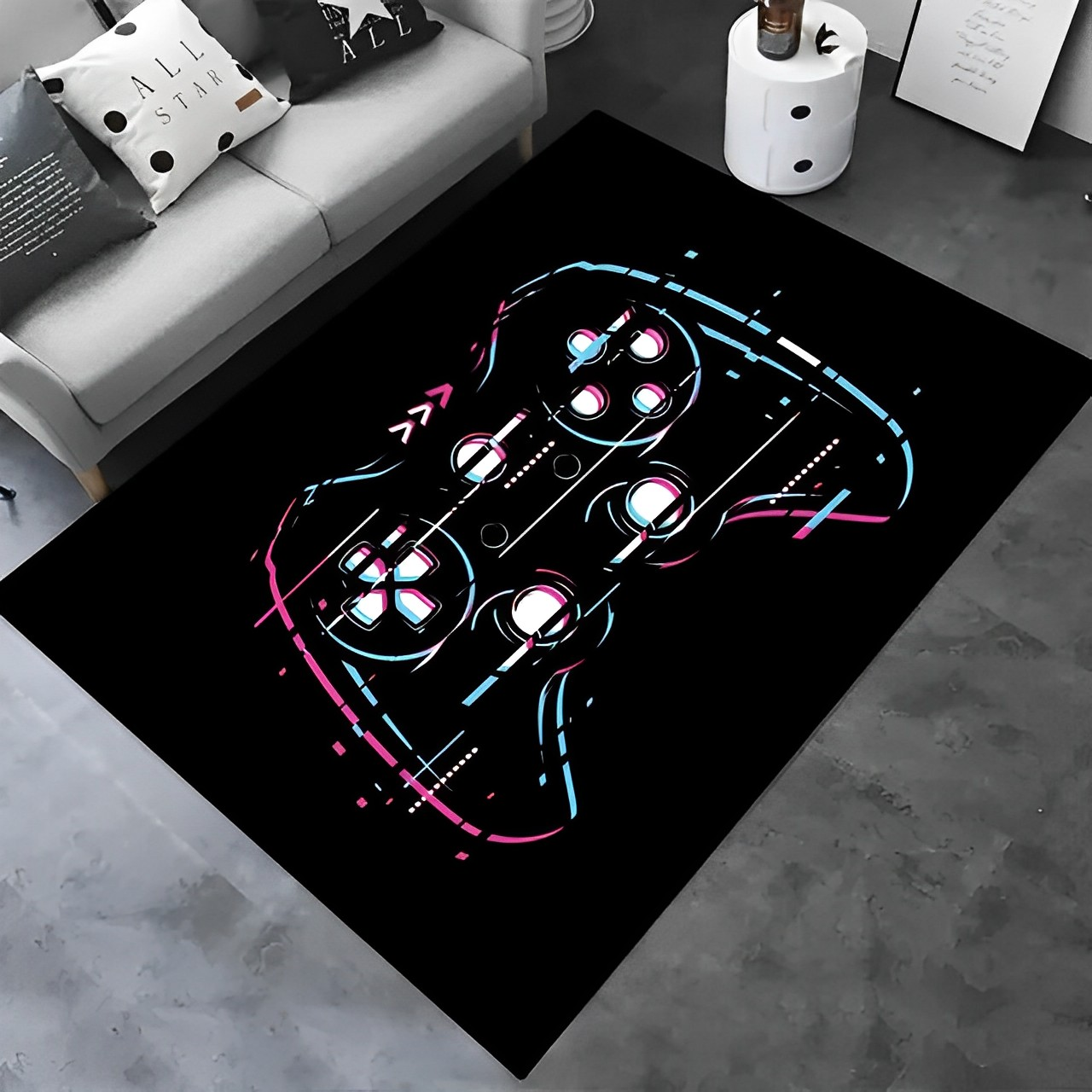 Alfombra Gamer 200x150 Decoración 3D Antideslizante