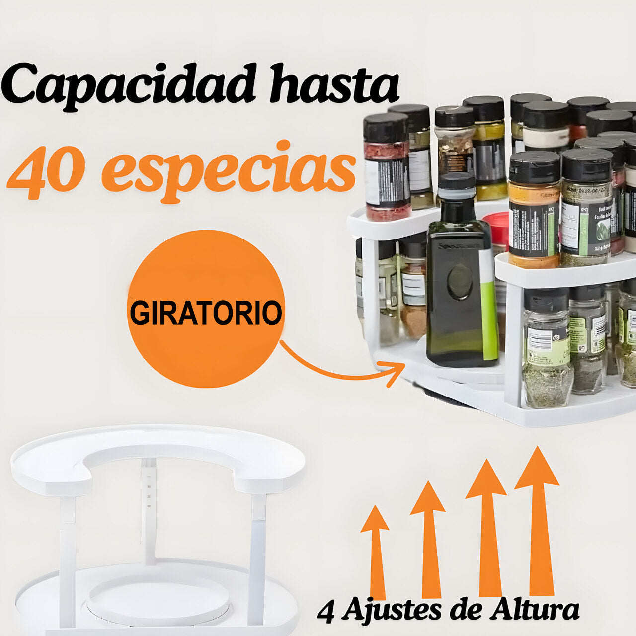 Organizador Giratorio 360° 2 Niveles Multiuso