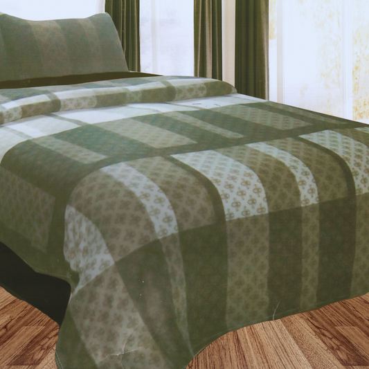 Sábanas Polar 2 Plazas Invierno Elasticadas Verde