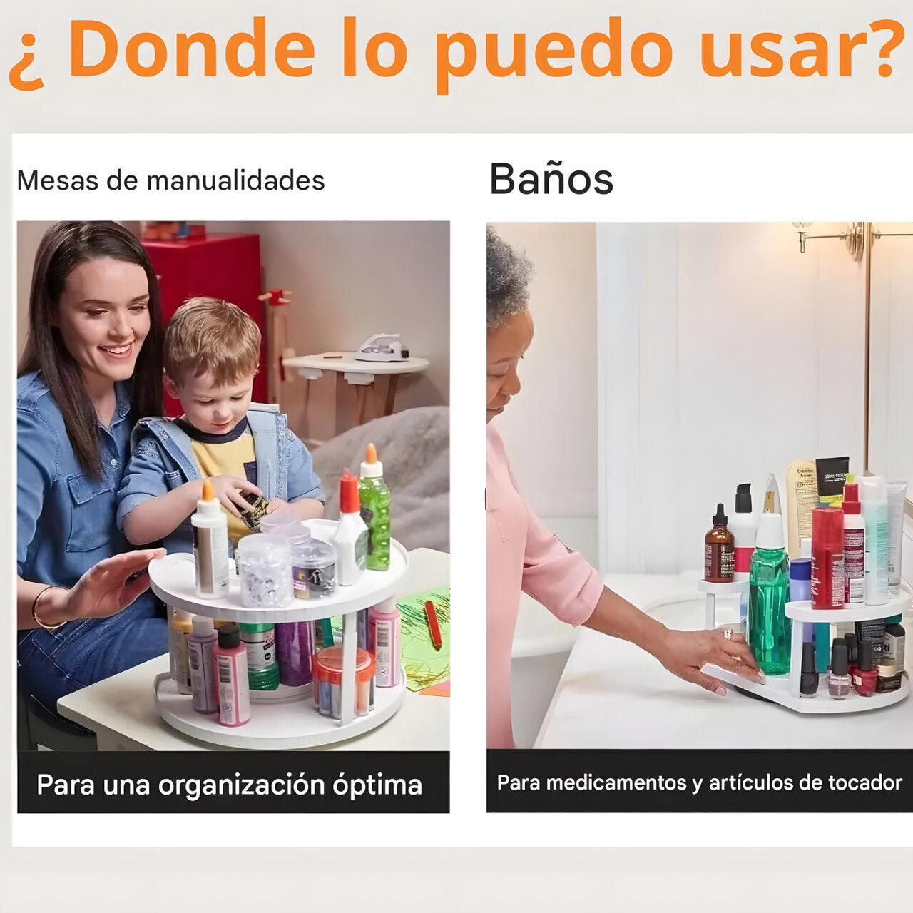 Organizador Giratorio 360° 2 Niveles Multiuso