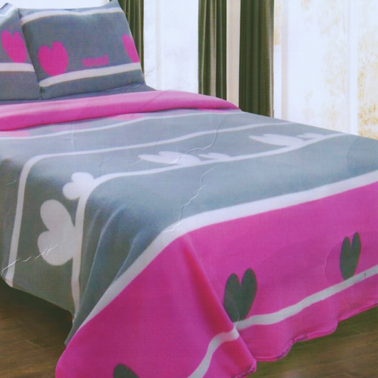 Sábanas Polar 2 Plazas Invierno Elasticadas Rosado