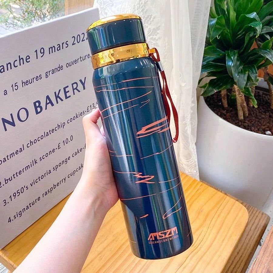 Termo Botella 800ml Acero Inox. Frío/Calor Azul