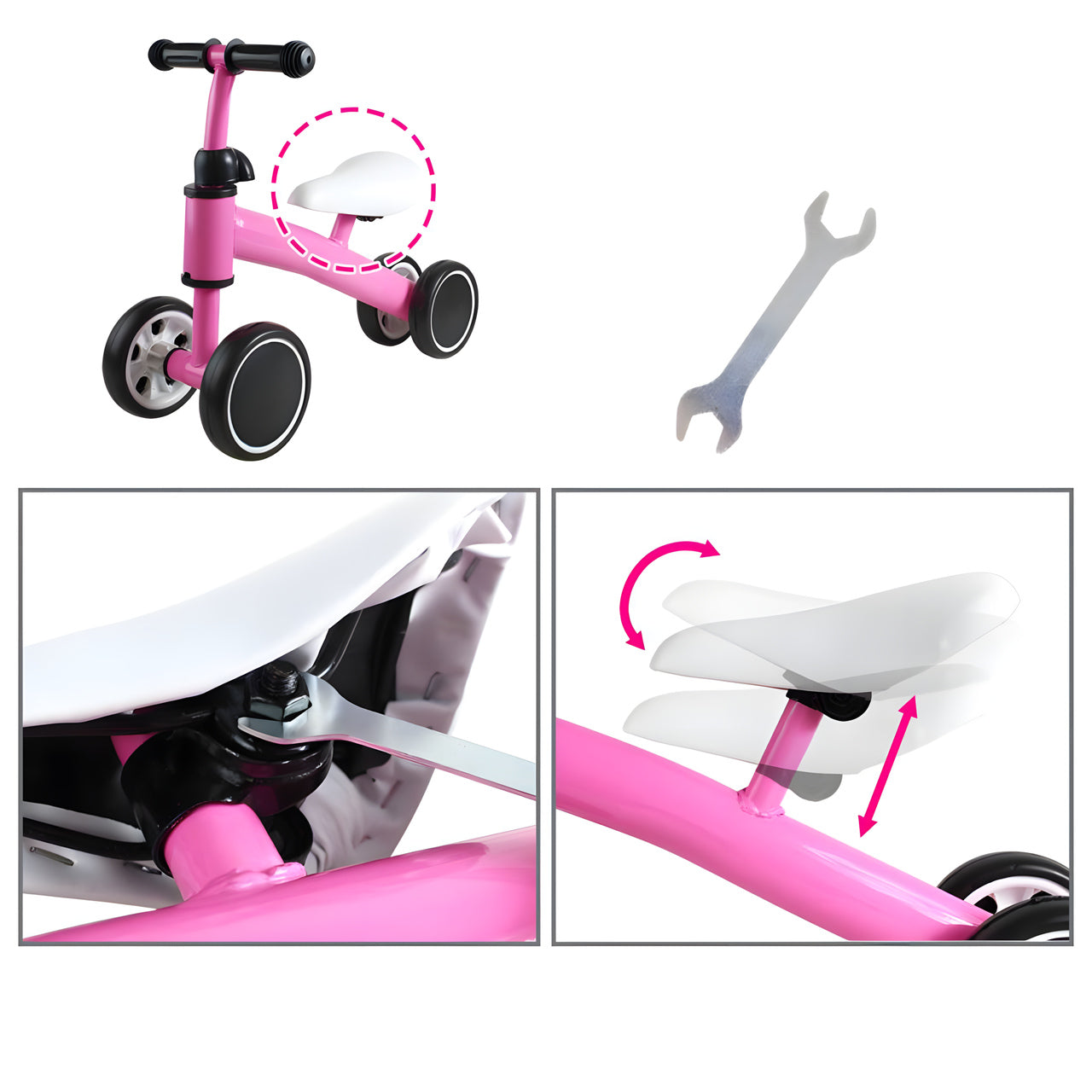 Bicicleta Equilibrio Andador Correpasillo Sin Pedales Blanco