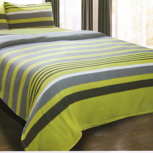 Sábanas Polar King Invierno Elasticadas Verde Pistacho