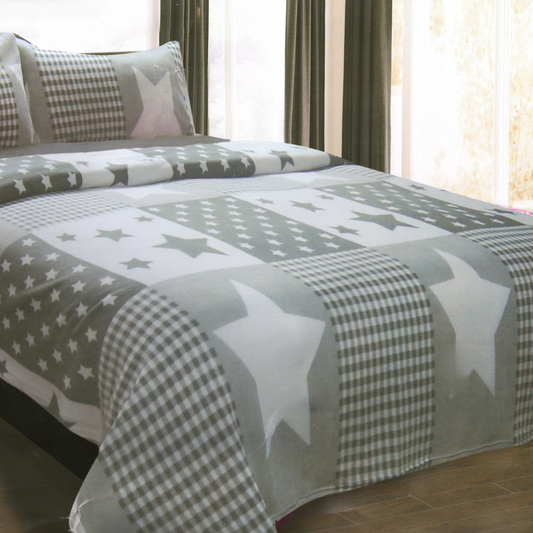 Sábanas Polar King Invierno Elasticadas Gris