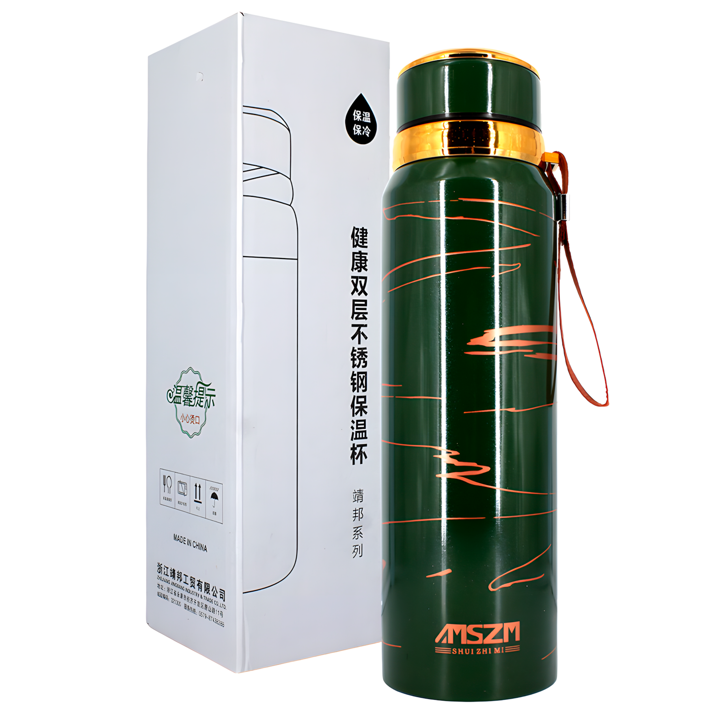 Termo Botella 800ml Acero Inox. Frío/Calor Verde
