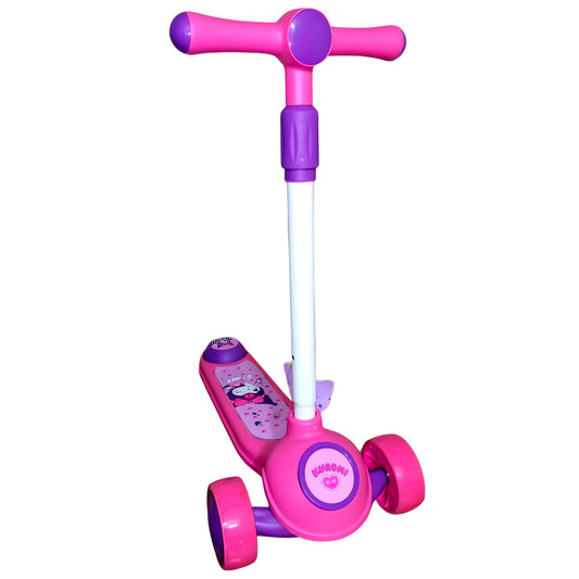 Scooter Monopatin Kuromi con Luces LED Ajustable Rosada