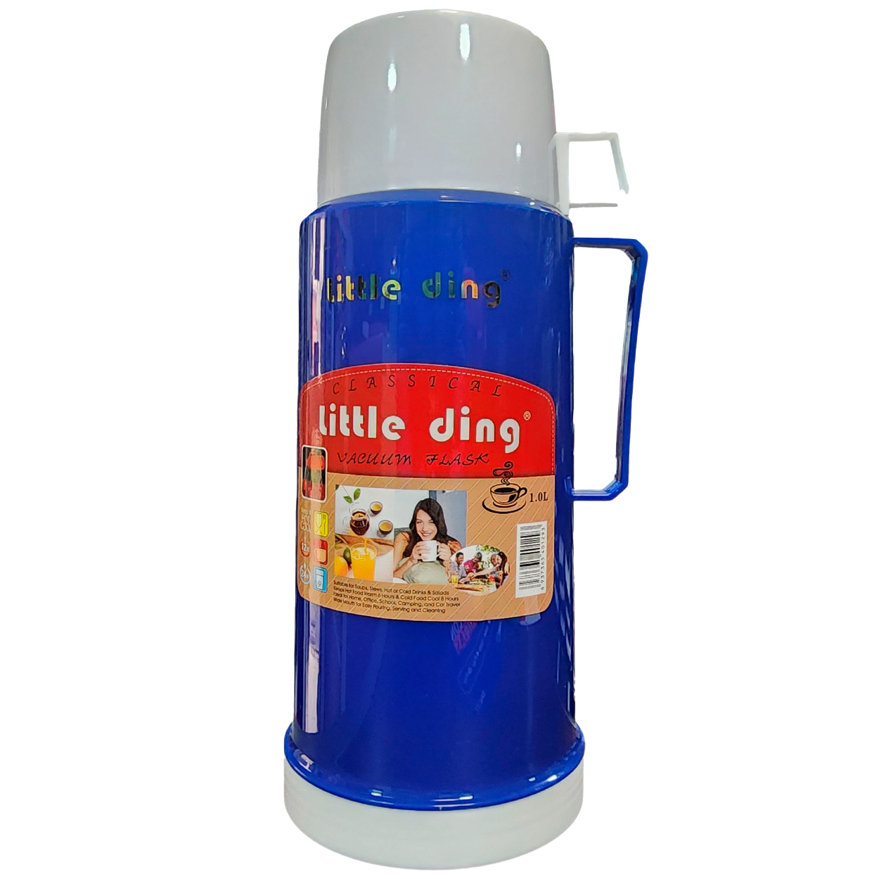 Termo Gran Capacidad 1Lt C/ Taza Mate/Café Azul