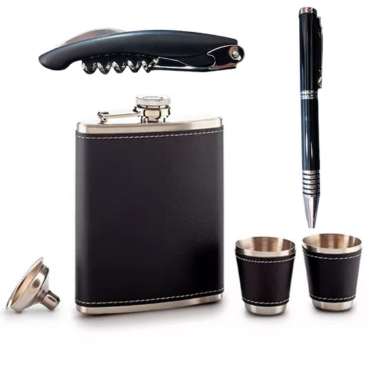 Set Petaca Coctelera Kit Destapador Lapiz