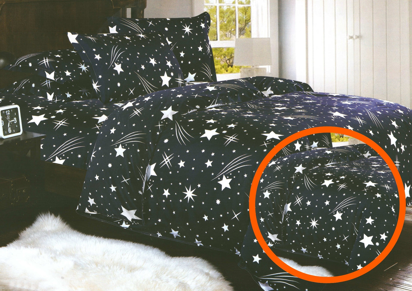 Juego Sábanas 2 Plazas Algodón Con Diseño Estrellas