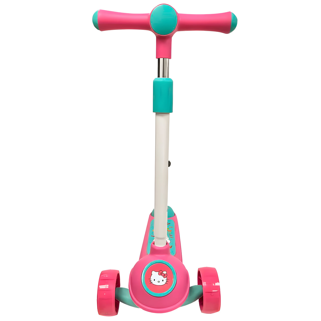 Scooter Monopatin Hello Kitty con Luces LED Ajustable Rosada