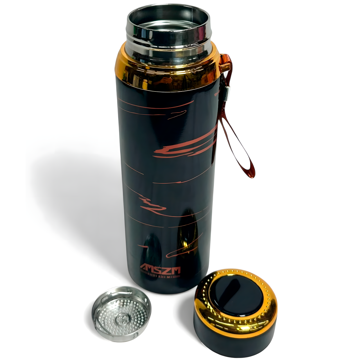 Termo Botella 800ml Acero Inox. Frío/Calor Negro