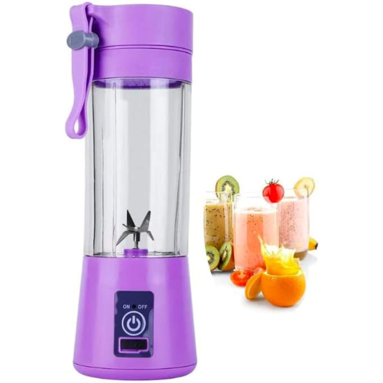 Juguera Licuadora 380ml Portátil USB Recargable Morado