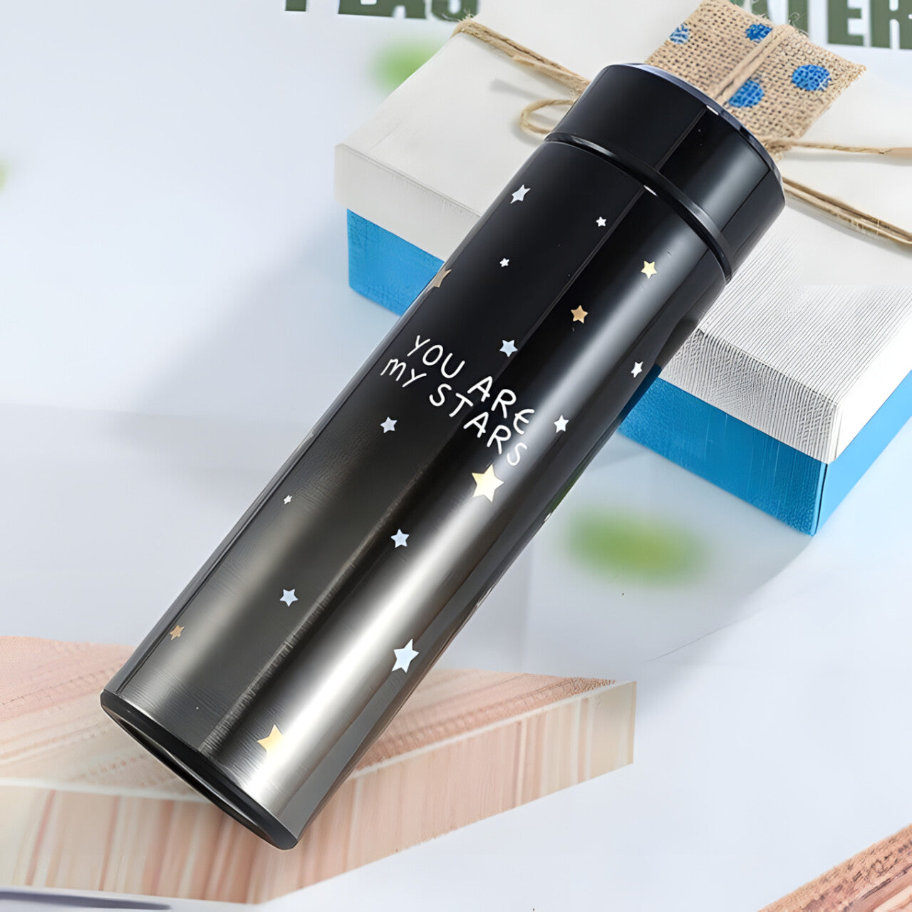 Termo Acero 500ml C/ Pantalla Led Frío/Calor Negro