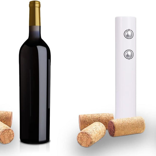 Sacacorcho Eléctrico Blanco | Abridor Automático Vino