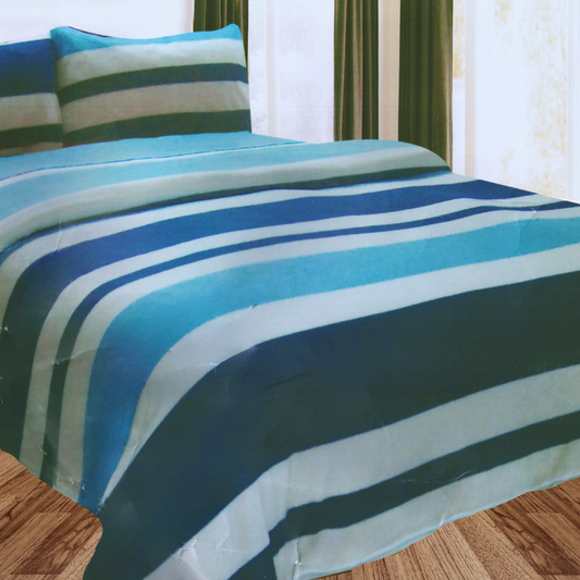 Sábanas Polar King Invierno Elasticadas Celeste