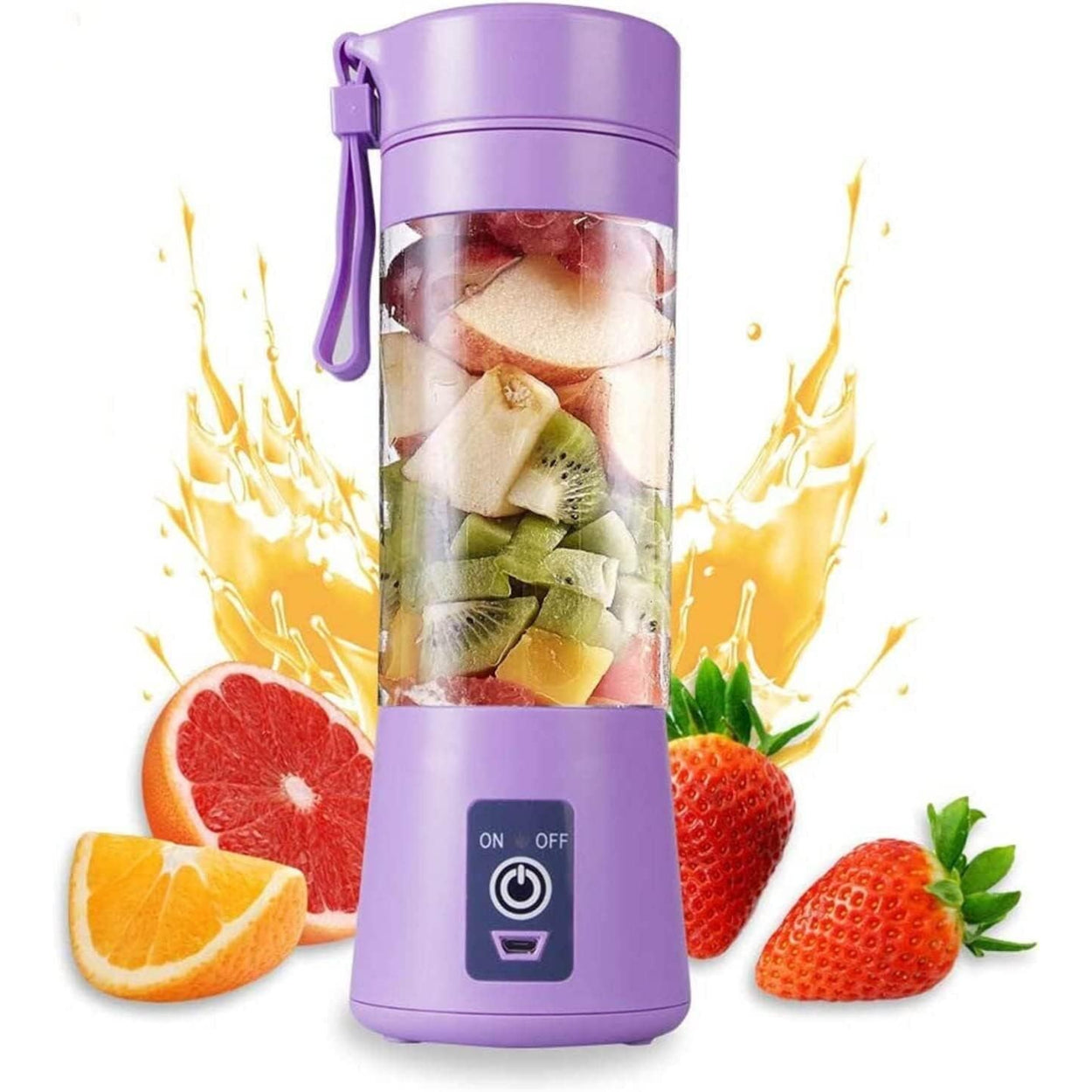 Juguera Licuadora 380ml Portátil USB Recargable Morado
