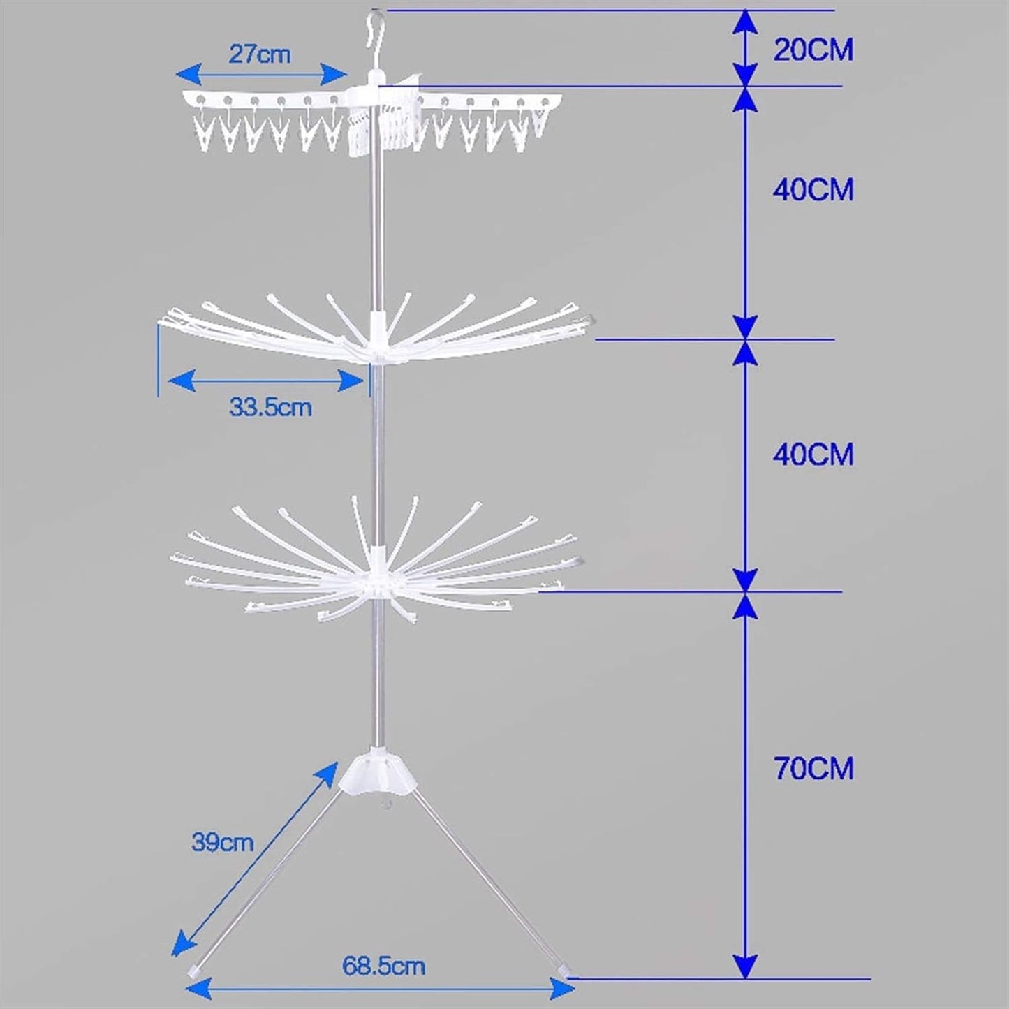 Tendedero Giratorio 3 Niveles 360° Regulable Plegable