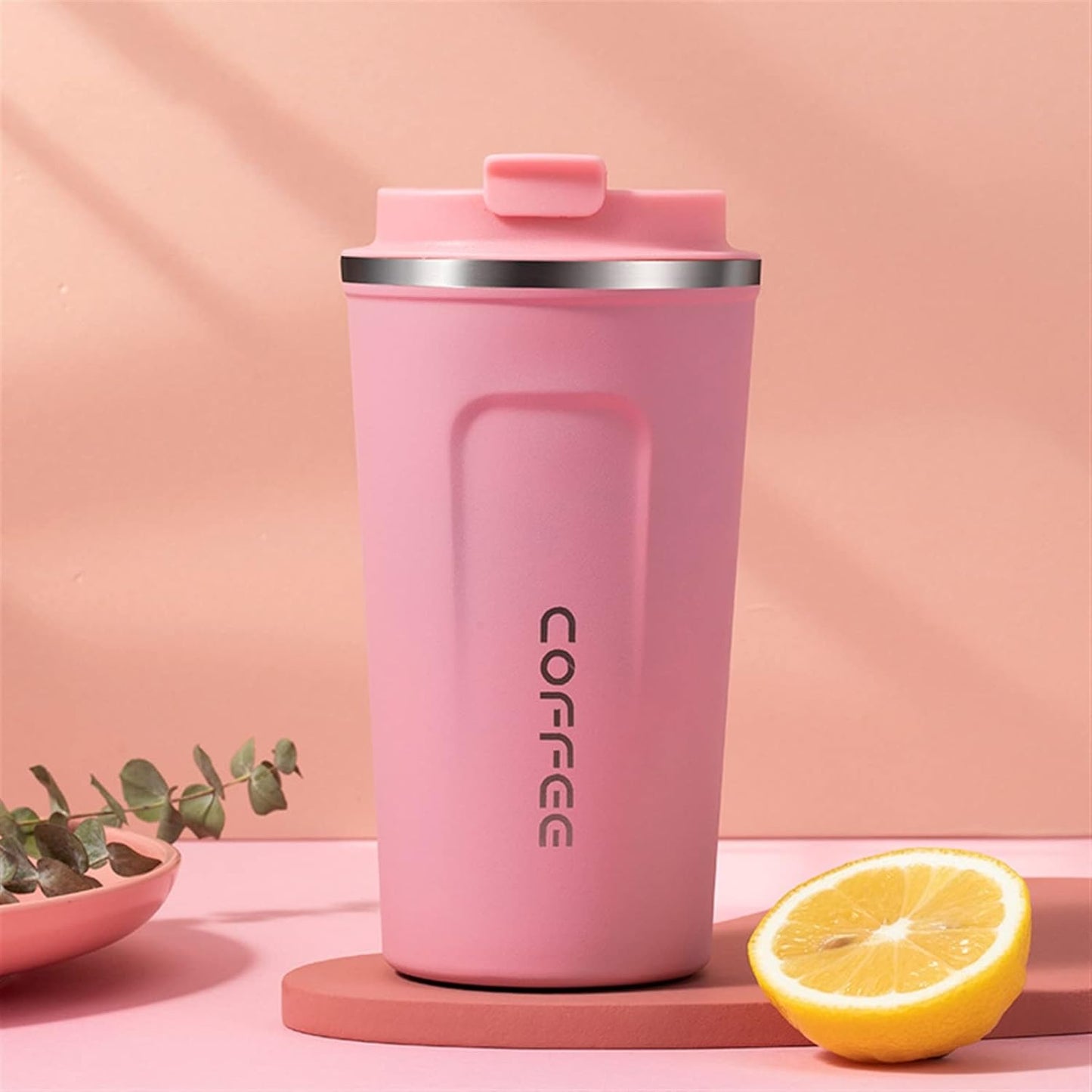 Vaso Térmico Digital 380ml Acero Inox. Rosado
