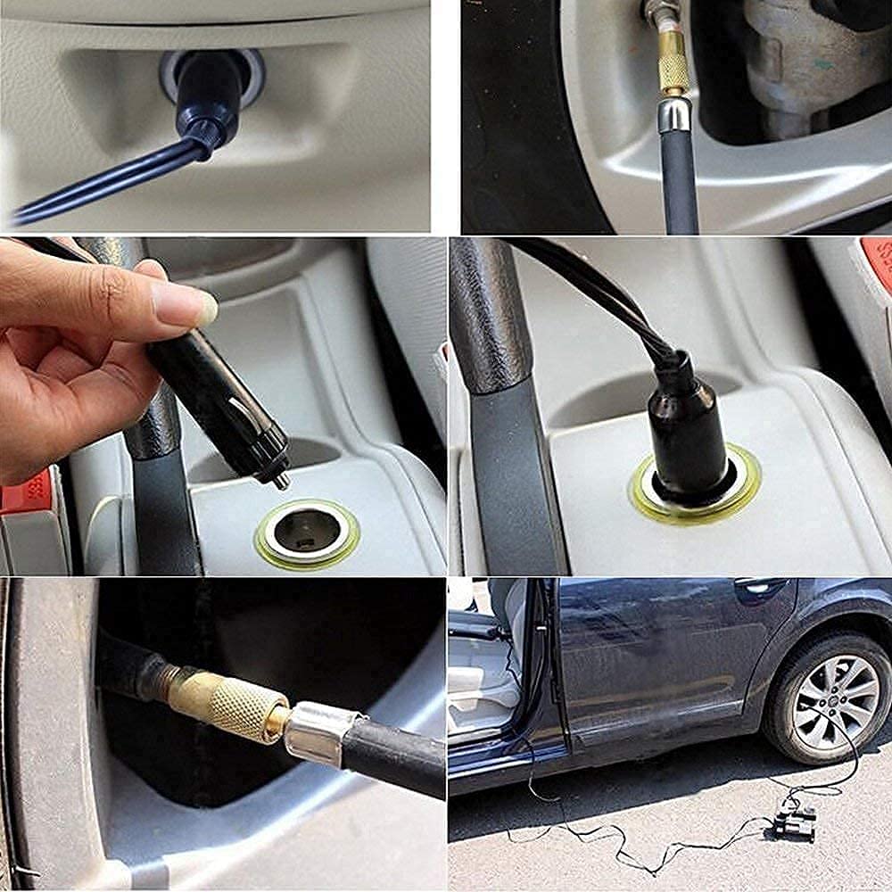 Compresor Inflador Aire Metalico Neumaticos Vehiculo Auto Moto 12v 150 PSI Multifuncional