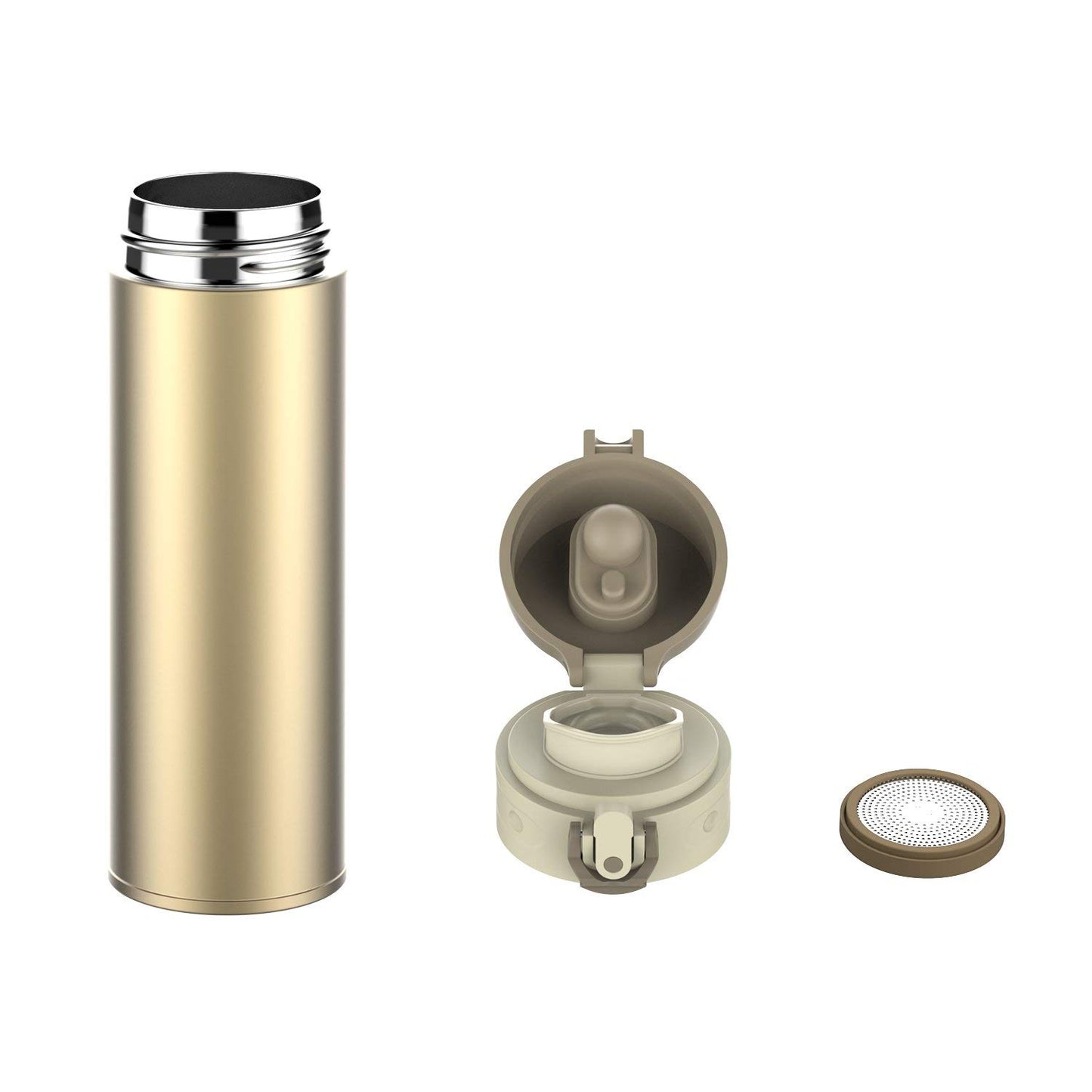 Termo Acero Inox 500ml. Frío/Calor Portátil Oro