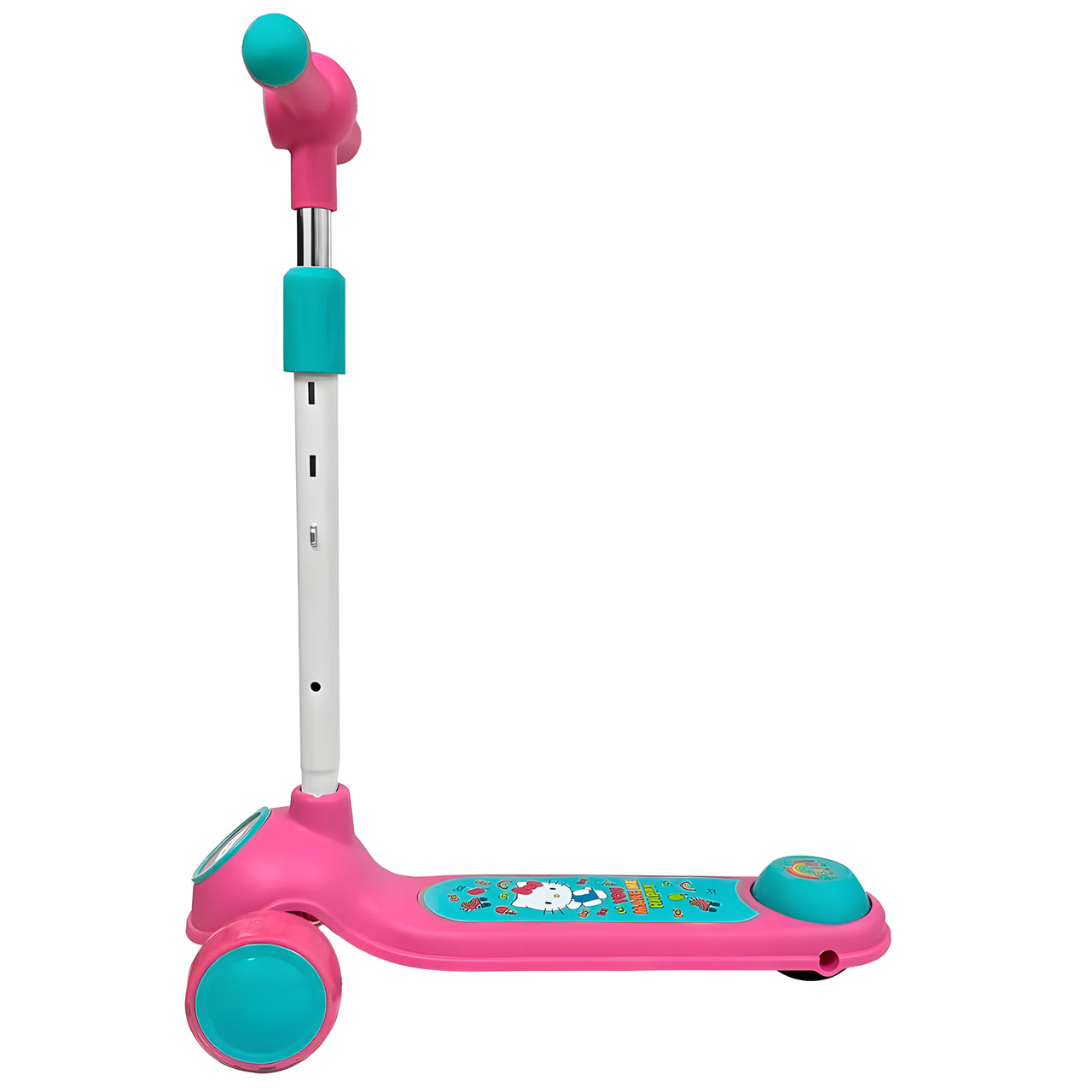 Scooter Monopatin Hello Kitty con Luces LED Ajustable Rosada