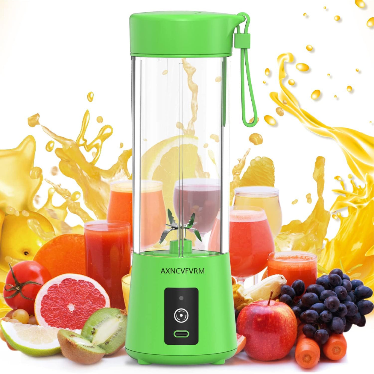 Juguera Licuadora 380ml Portátil USB Recargable Verde