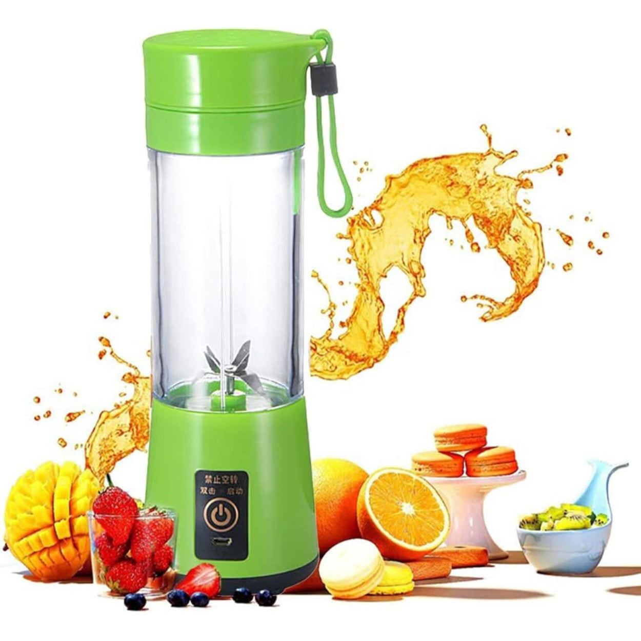 Juguera Licuadora 380ml Portátil USB Recargable Verde