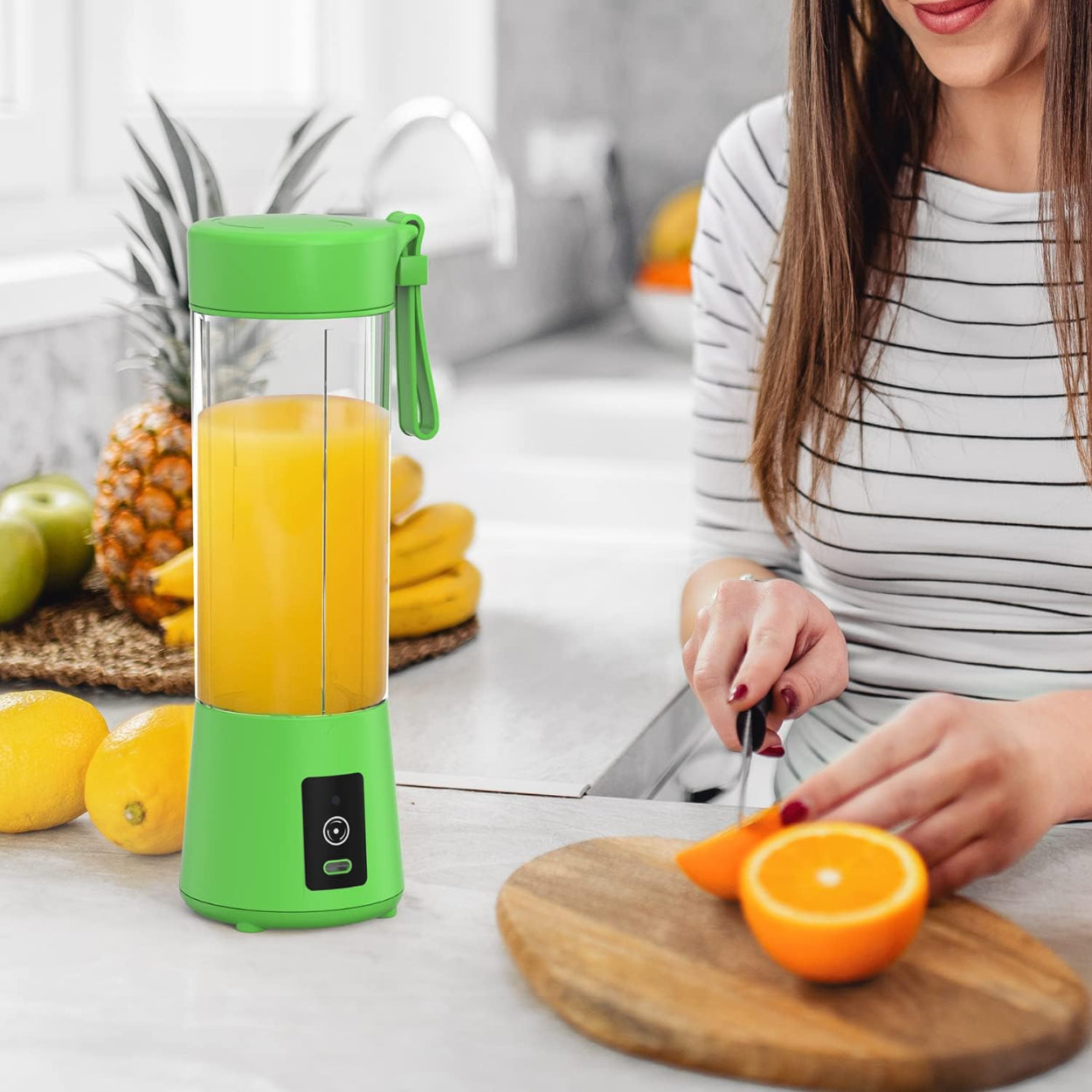 Juguera Licuadora 380ml Portátil USB Recargable Verde