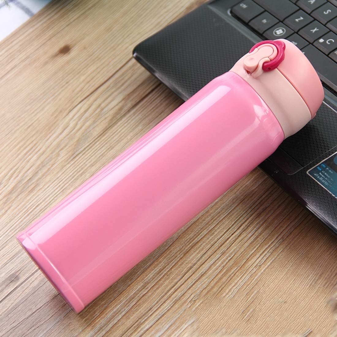 Termo Acero Inox 500ml. Frío/Calor Portátil Rosado