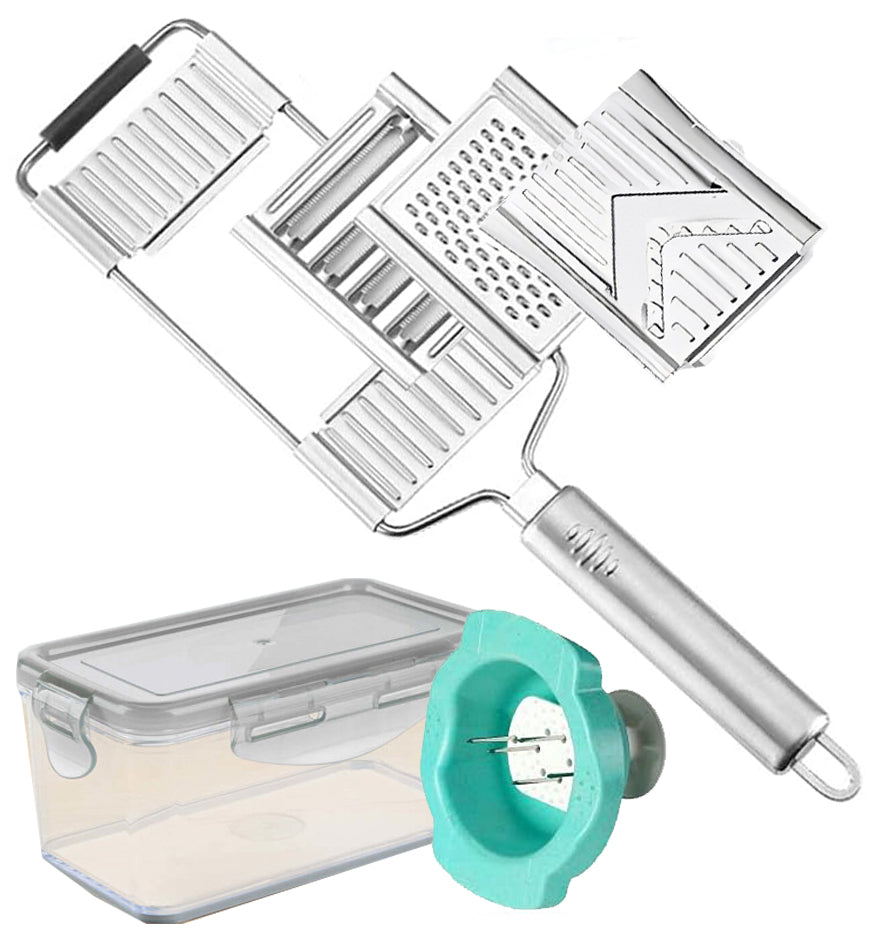 Picador Rallador Metálico Multifuncional 6 en 1 Cocina