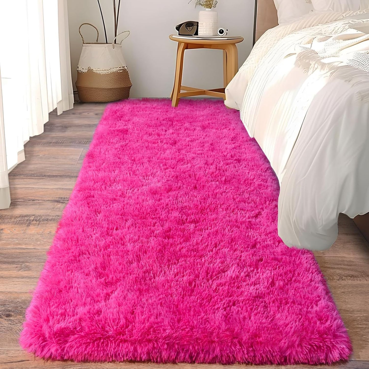 Alfombra Peludita Pasillera 50x200cm Decorativa Rosada