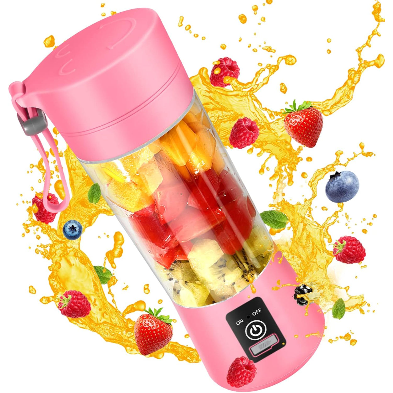 Juguera Licuadora 380ml Portátil USB Recargable Rosado