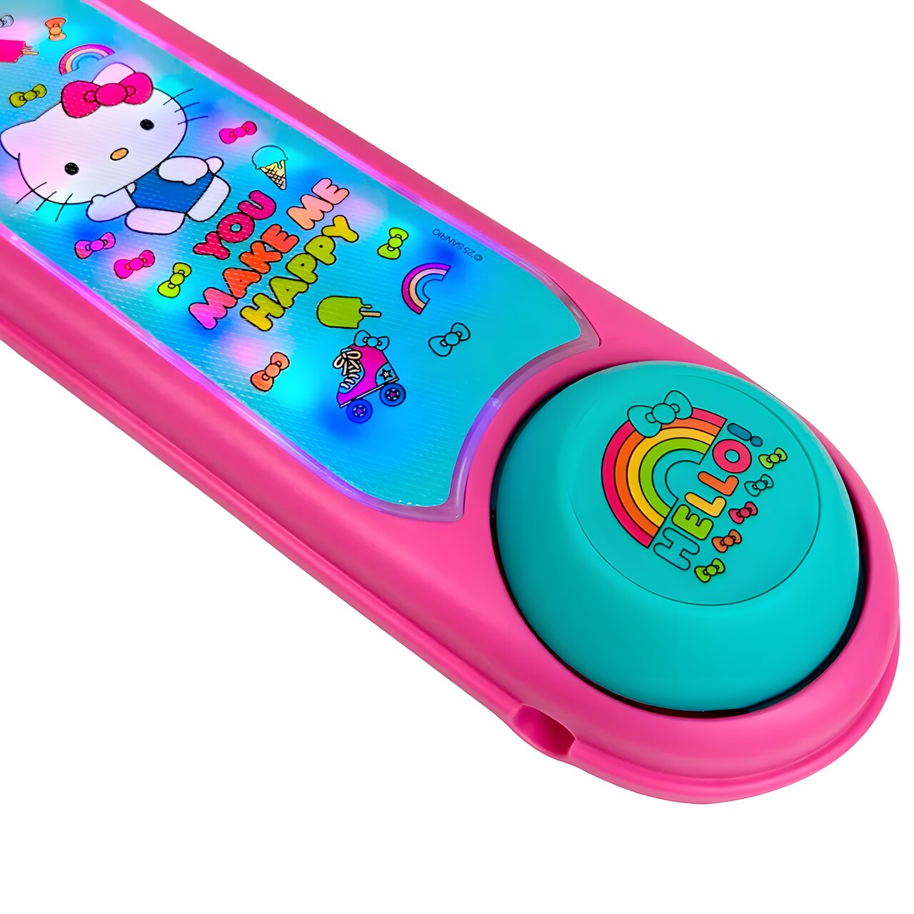 Scooter Monopatin Hello Kitty con Luces LED Ajustable Rosada