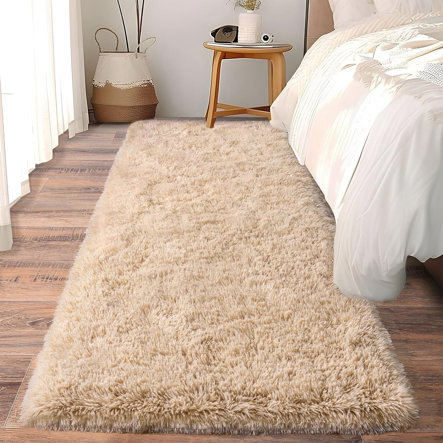 Alfombra Peludita Pasillera 50x200cm Decorativa Crema