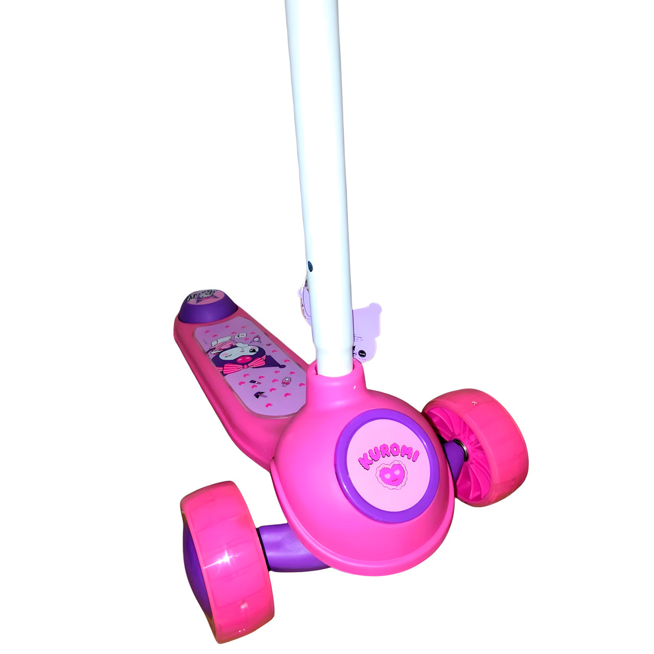Scooter Monopatin Kuromi con Luces LED Ajustable Rosada