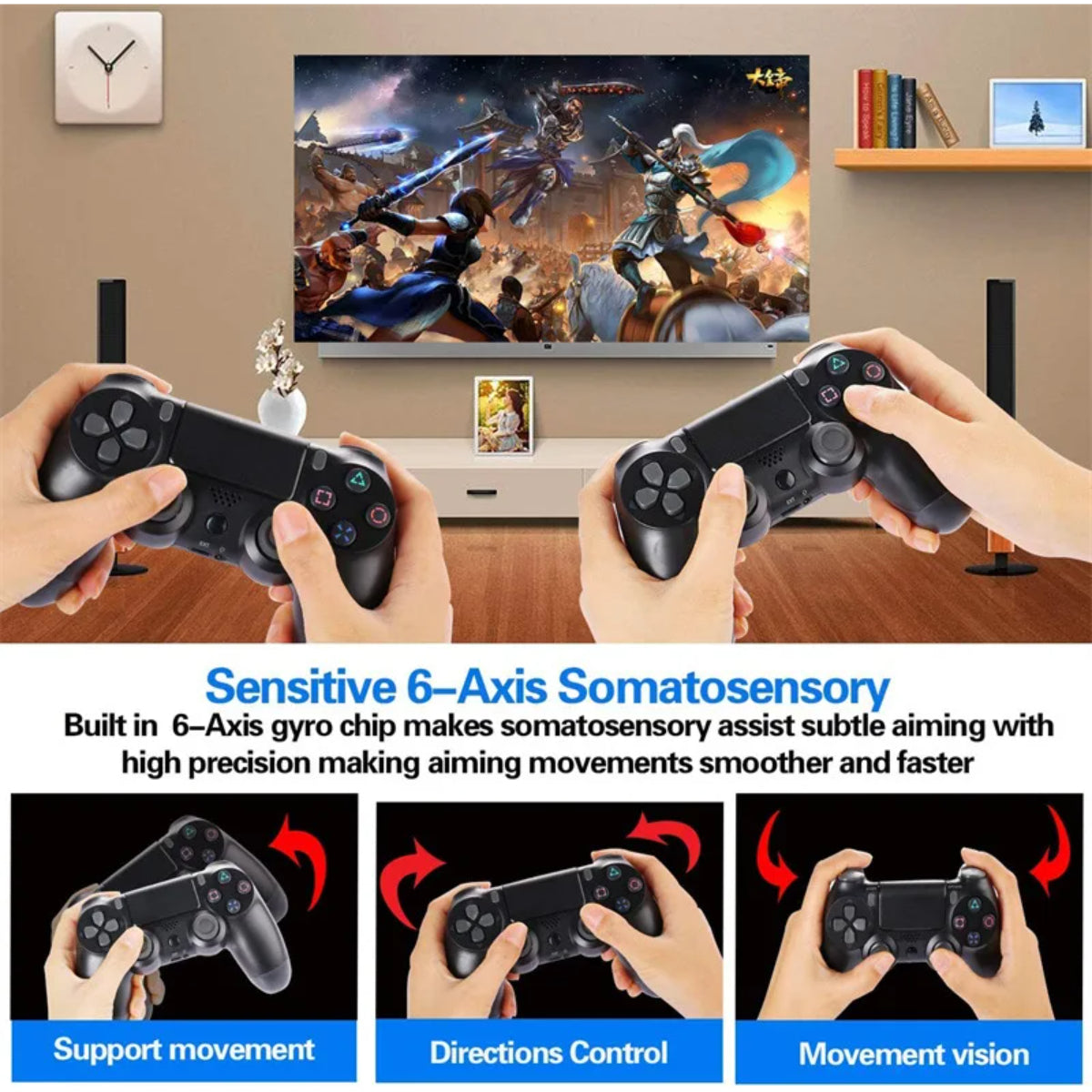 Control Inalámbrico PS4 y PC Bluetooth Negro