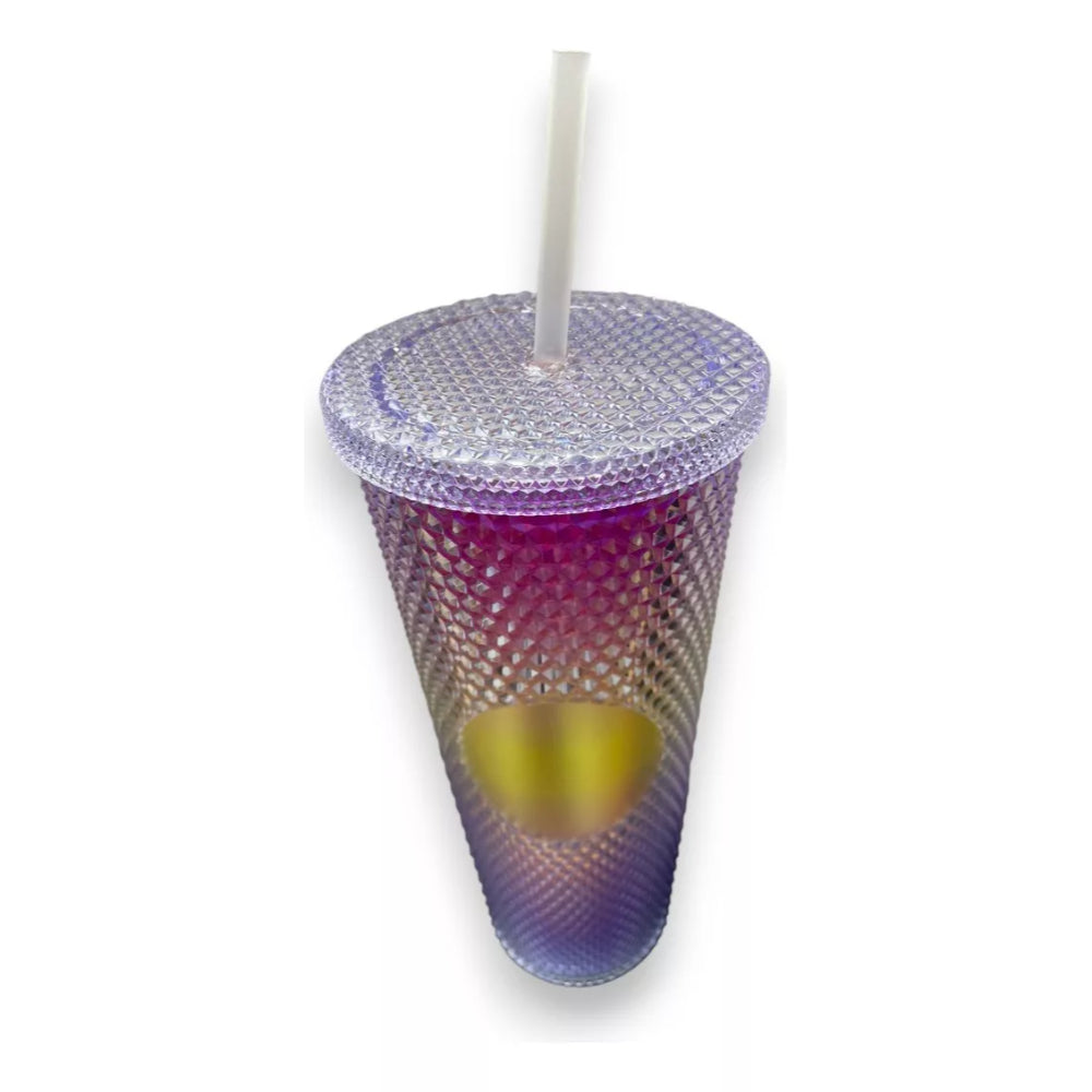 Vaso Tipo Starbucks Brillante Glitter 710ml. Bombilla