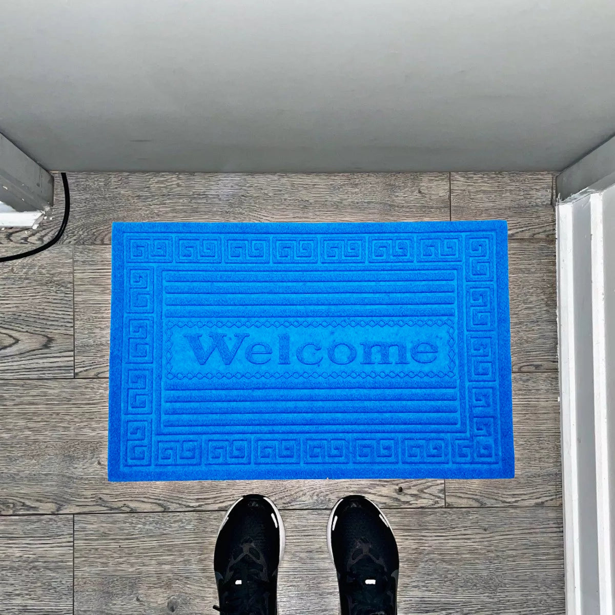 Alfombra Limpiapies Choapino 60x40 Antideslizante Entrada Azul