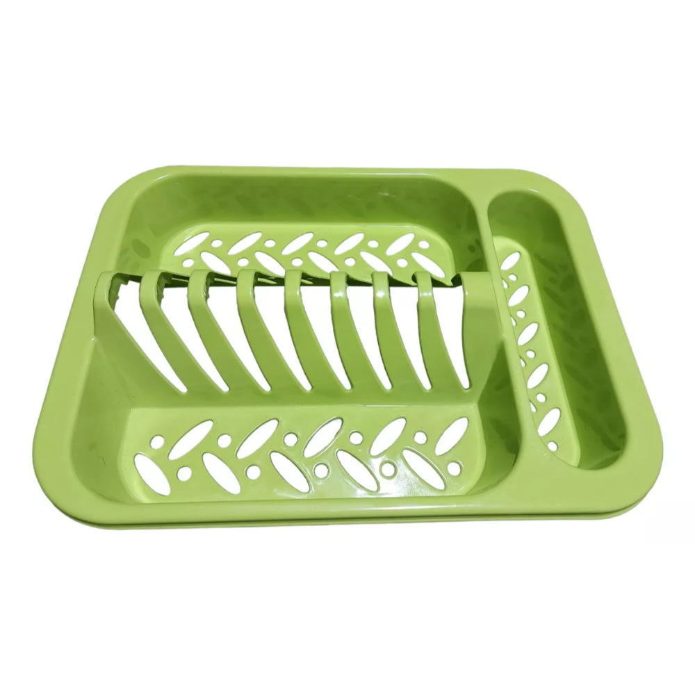 Seca Platos Plástico 1 Nivel Cocina Escurridor Verde