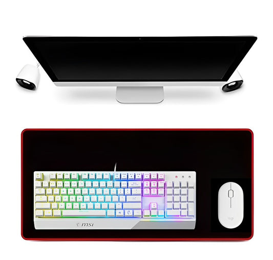 Pad Mouse Gamer K8 70x30cm Negro Borde Rojo