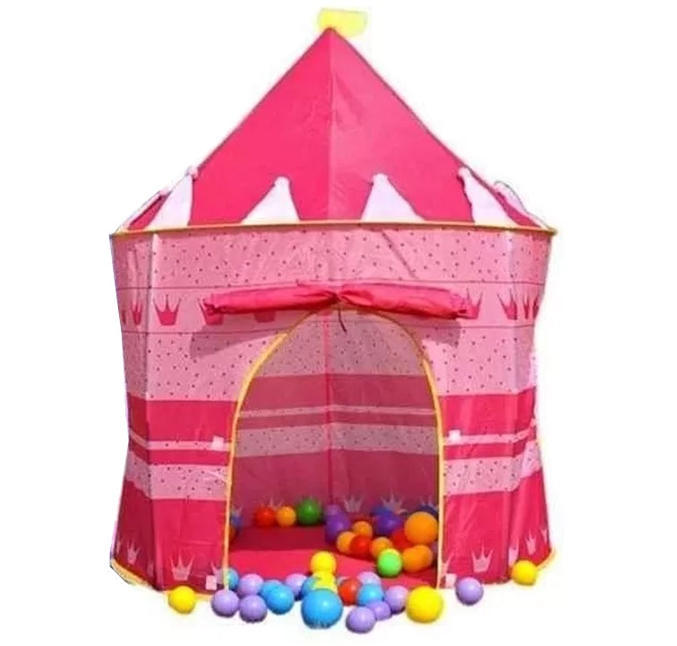 Carpa Castillo Plegable Portátil Niña Rosada 135x105cm