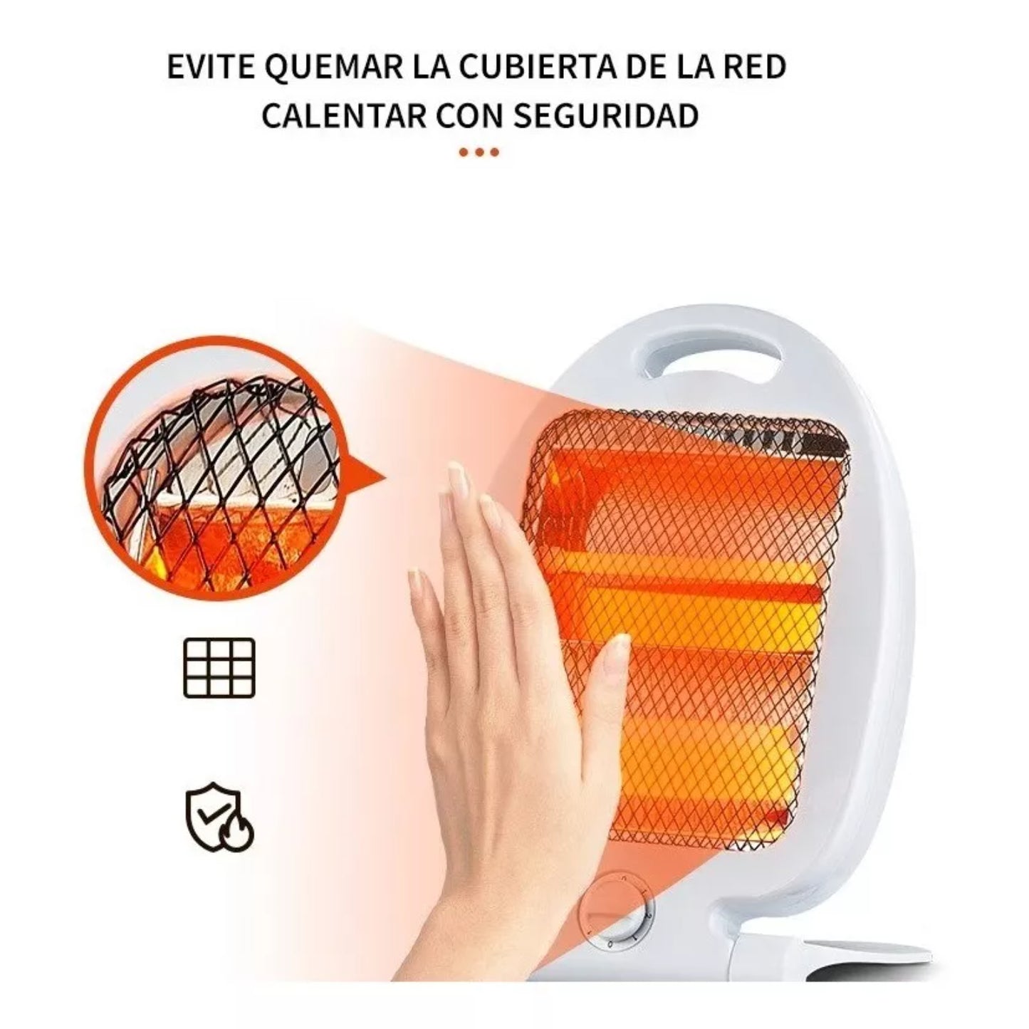 Calefactor Portátil Eléctrico 800W Estufa Compacta Hogar