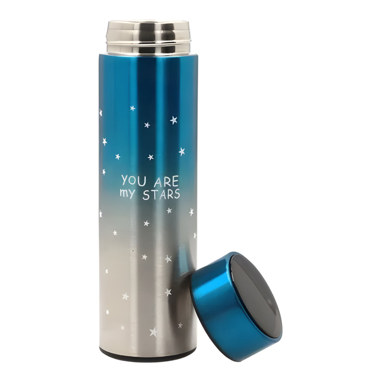 Termo Acero 500ml C/ Pantalla Led Frío/Calor Azul