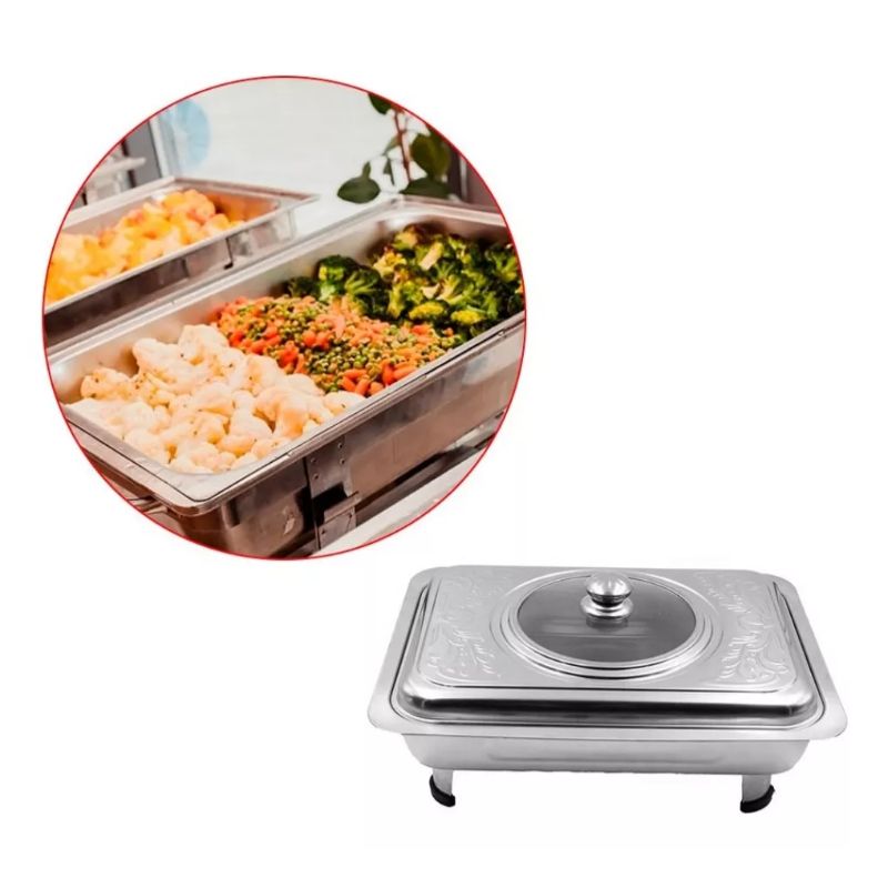 Bandeja Budinera Acero Inox con Tapa Horno Cocina
