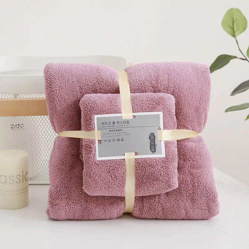 Set 2 Toallas Microfibra Baño y Mano | Ultra Absorbente